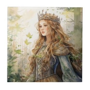 Watercolour Forest Princess Tile