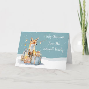 Watercolour Fox  Holiday Card