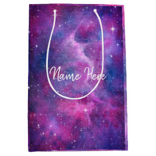Watercolour Galaxy Pink And Blue Medium Gift Bag