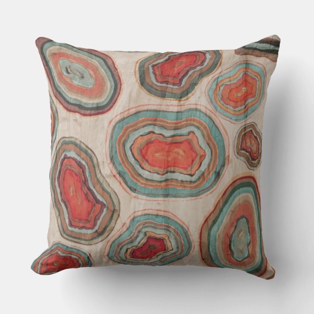 Watercolour Geode Graphic Stone Distressed Cushion (Front)