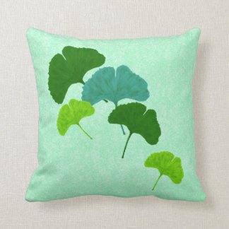 Watercolour Ginkgo Biloba Leaf Throw Pillow