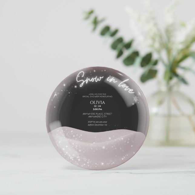 Watercolour Glitter snow in love bridal shower  Invitation (Standing Front)