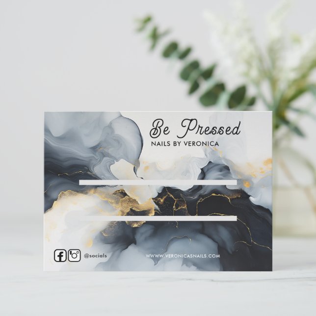 Watercolour Gold Chic Press On Nail Display Card (Standing Front)