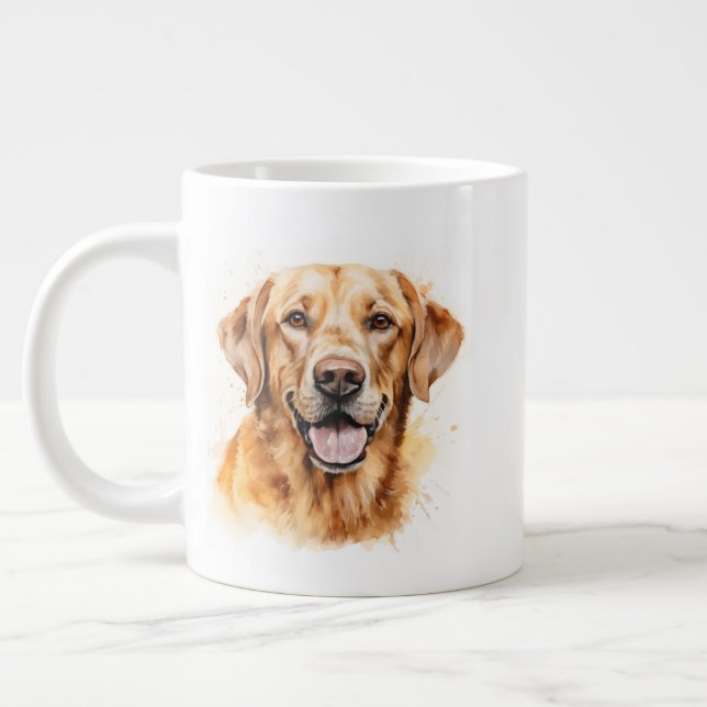 Watercolour Golden Labrador Retriever Dog Large Coffee Mug (Left)