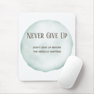 Watercolour Green Motivation Quote Mouse Mat