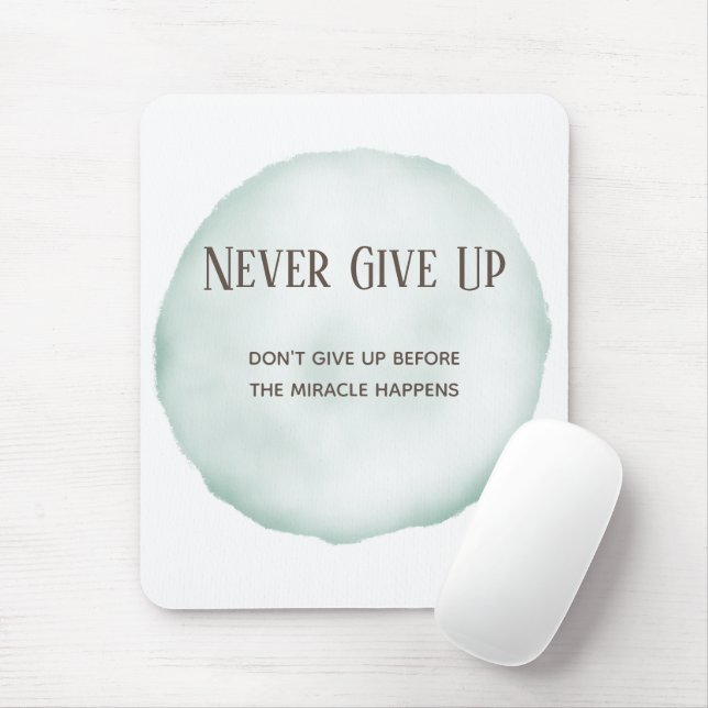 Watercolour Green Motivation Quote Mouse Mat (With Mouse)