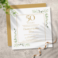 Watercolour Greenery 50th Wedding Anniversary