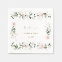 Watercolour Greenery Pink Floral Gold Wedding     
