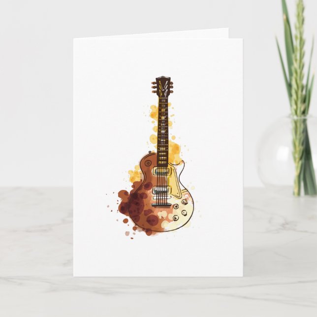 Watercolour Guitar Illustration Gift Card (Front)
