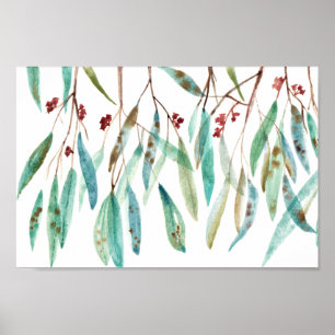 Watercolour gumleaves poster