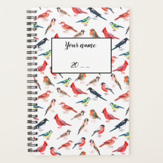 Watercolour hand painted bird decoration. planner