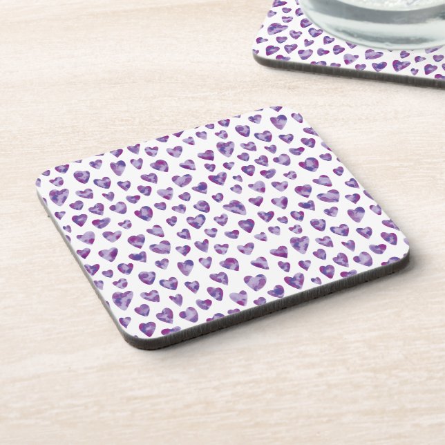 Watercolour Heart Coaster (Left Side)