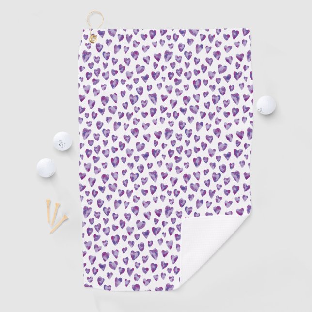 Watercolour Heart Golf Towel (InSitu)