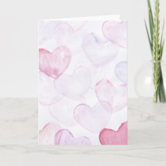 Watercolour Hearts Card