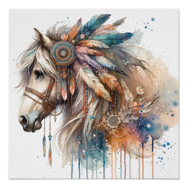 Watercolour Horse Art Poster (Front)