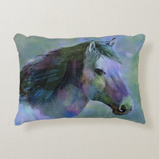 Watercolour Horse Decorative Cushion (Front)