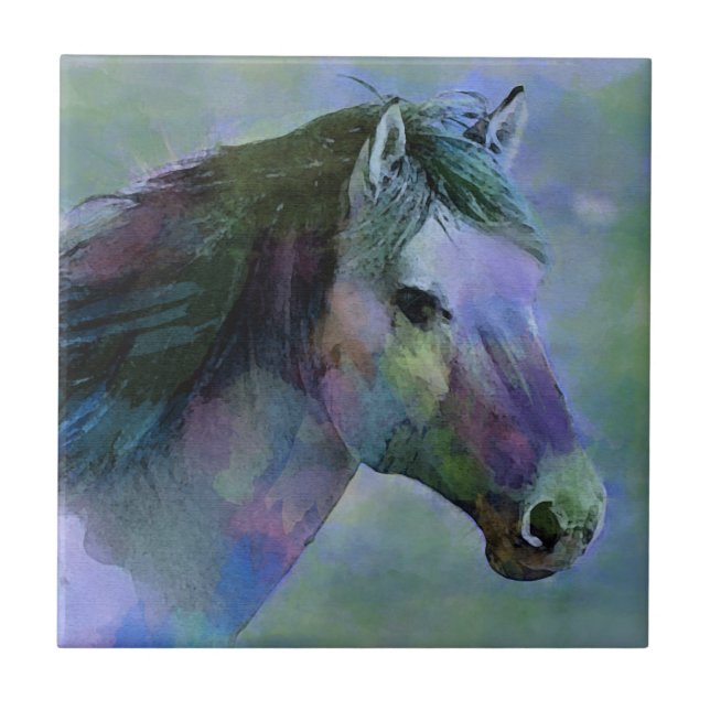 Watercolour Horse Tile (Front)