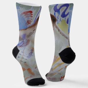 Watercolour Hummingbird Crew Socks