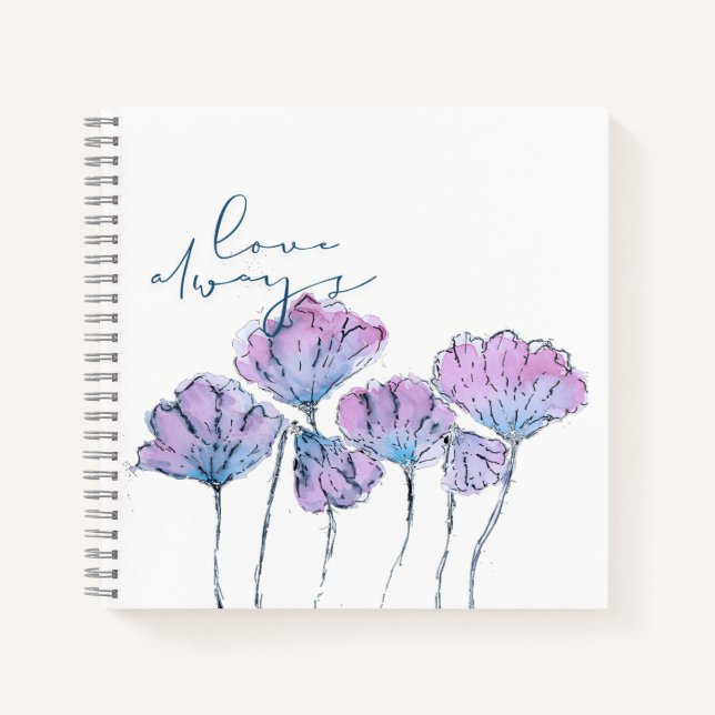 Watercolour Illustrated Notebook Cute Gifts Ideas (Front)