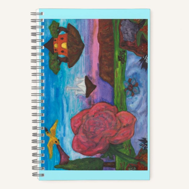 Watercolour Illustration Fantasy Rose Dream Art Notebook (Front)