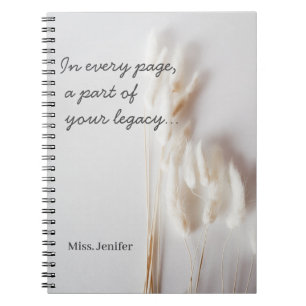 Watercolour Inspirational teacher gift Notebook
