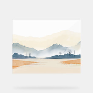 Watercolour landscape background   acrylic sign