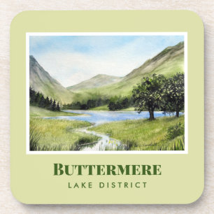 Watercolour Landscape Painting of Lake Buttermere Coaster