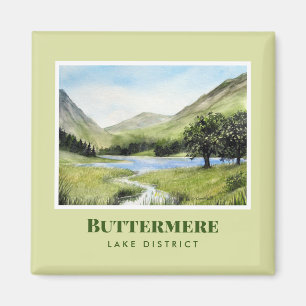 Watercolour Landscape Painting of Lake Buttermere Magnet