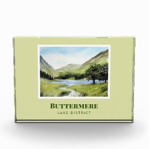 Watercolour Landscape Painting of Lake Buttermere Photo Block