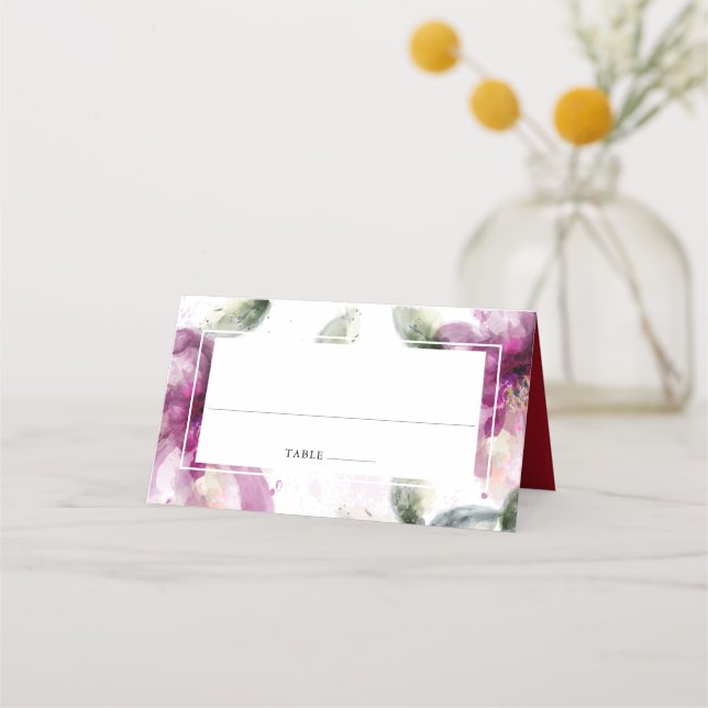 Watercolour Lilies 40th Wedding Anniversary Place Card (Front)