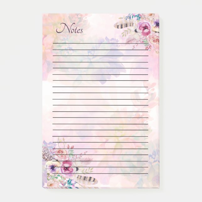 Watercolour Lined Notes Pad (Front)