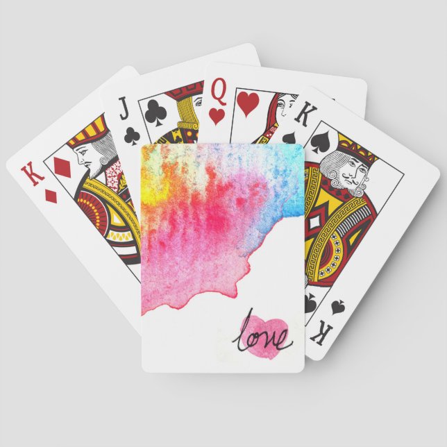 watercolour love playing cards (Back)