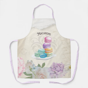 Watercolour macarons apron