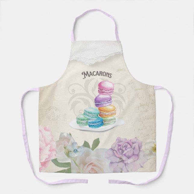 Watercolour macarons apron (Front)
