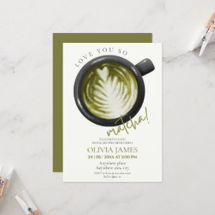 Watercolour Matcha theme bridal shower Invitation