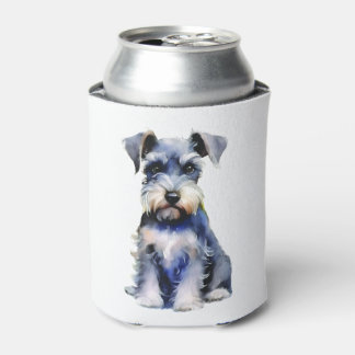 Watercolour Miniature Schnauzer Can Cooler