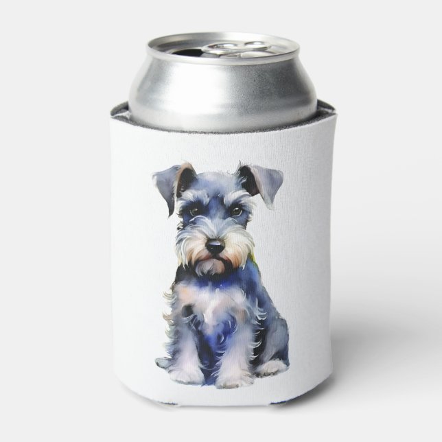 Watercolour Miniature Schnauzer  Can Cooler (Can Front)