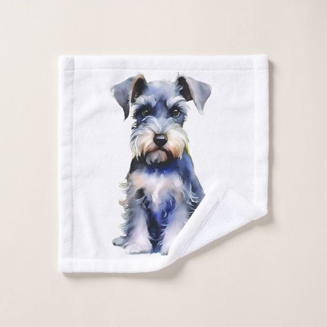 Watercolour Miniature Schnauzer  Wash Cloth (Wash Cloth)