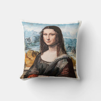 Watercolour Mona Lisa T-Shirt - Soft Aesthetic Art Cushion