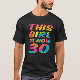 Watercolour Motif Saying Wife Girlfriend 30Th Birt T-Shirt