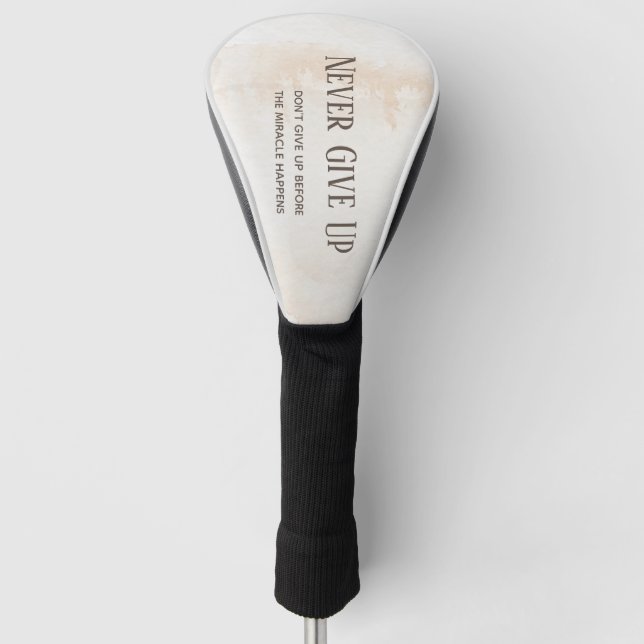 Watercolour Motivation Quote Golf Head Cover (Front)