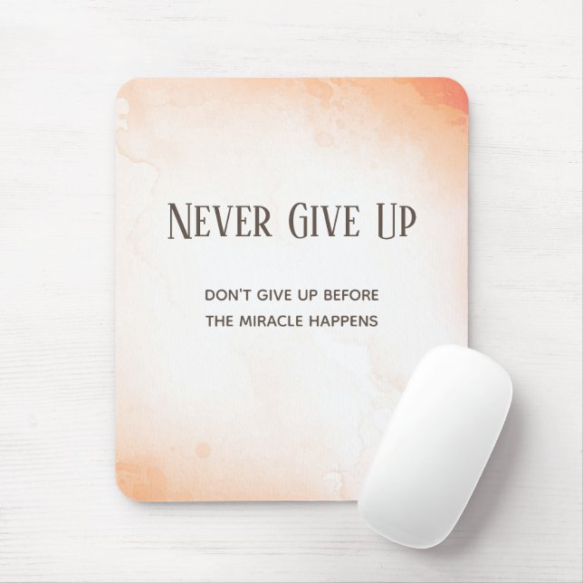 Watercolour Motivation Quote Mouse Mat (With Mouse)