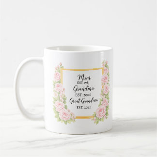 Watercolour Mug Gift for Granny, Personalised gift