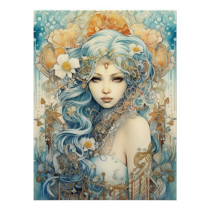 Watercolour Mysterious Maiden  Poster
