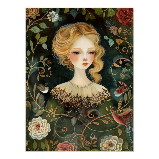 Watercolour Mysterious Maiden  Poster (Front)