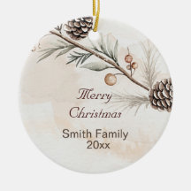 Watercolour Neutral colour Christmas tree