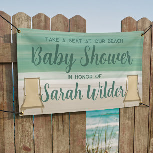Watercolour Ocean Beach Baby Shower Banner
