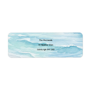 Watercolour Ocean Return Address Label