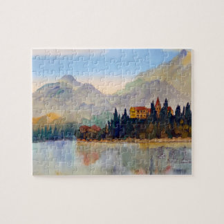 Watercolour of Lake Como Italy Jigsaw Puzzle
