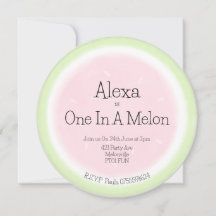 Watercolour One In A Melon Watermelon 1st Birthday